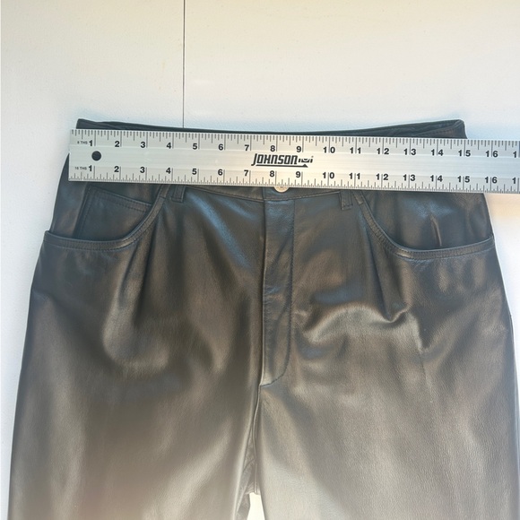 Copper Key Black Genuine Leather Straight Leg Pants Size 11 - Picture 8 of 9
